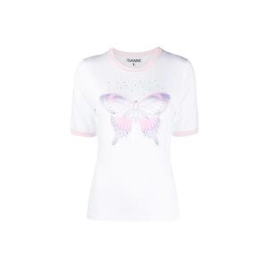 Ganni Butterfly Printed Crewneck T-Shirt size small